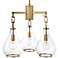 Jamie Young Tear Drop 22" Wide Brass and Glass 3-Light Chandelier