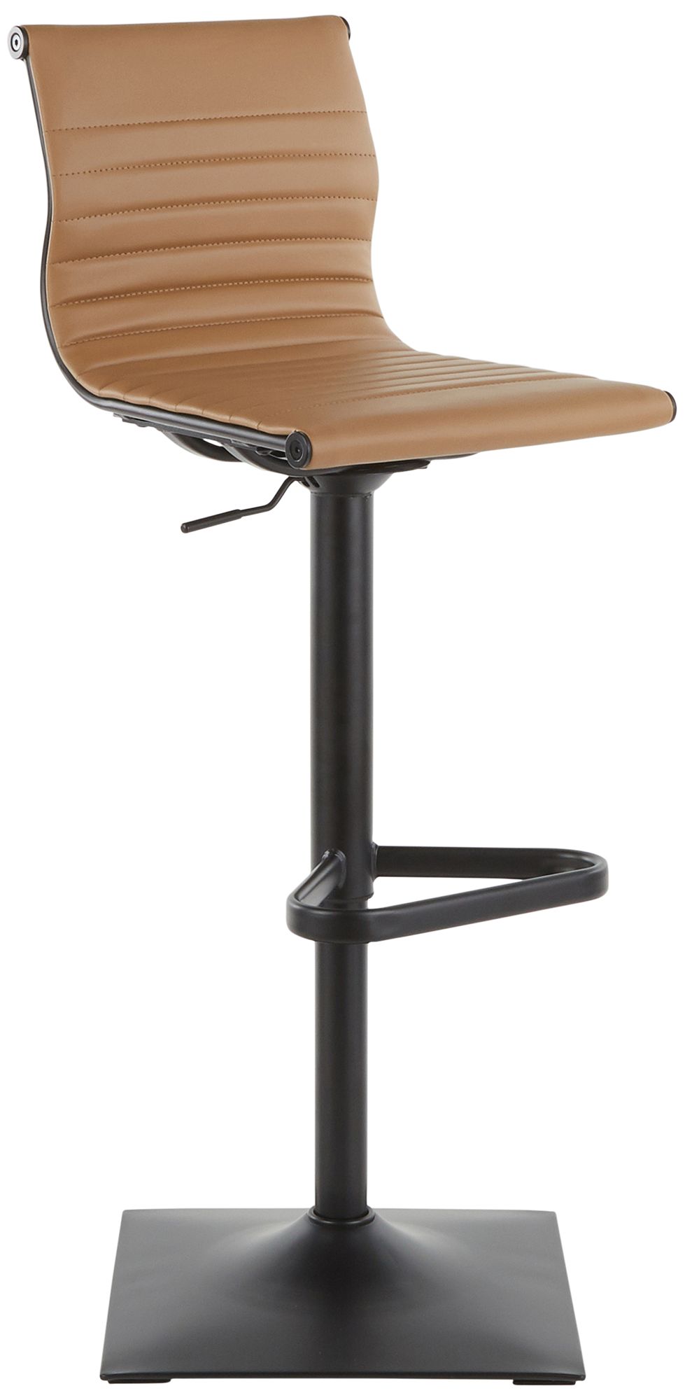 Masters Camel Faux Leather Adjustable Swivel Bar Stool 94T83 Lamps