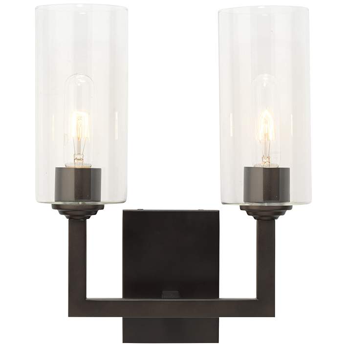 Light Wall Sconce 94v15 Lamps Plus, Double Oil Rubbed Bronze Bathroom Sconce