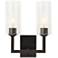 Linear Double 14 1/2"H Oil-Rubbed Bronze 2-Light Wall Sconce