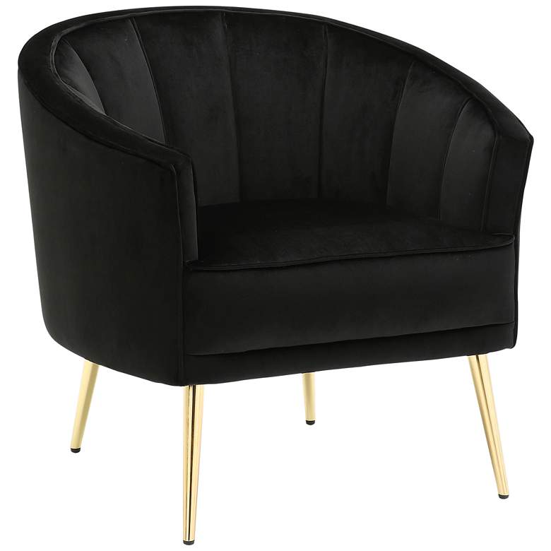 Tania Black Velvet Tufted Accent Chair