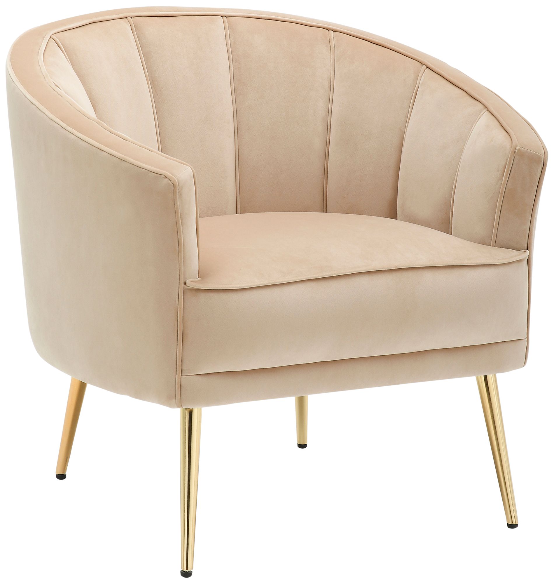 Tania Champagne Velvet Tufted Accent Chair - #94V91 | Lamps Plus