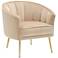 Tania Champagne Velvet Tufted Accent Chair