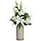 White Rose and Lily 24" High Faux Flowers in Vase