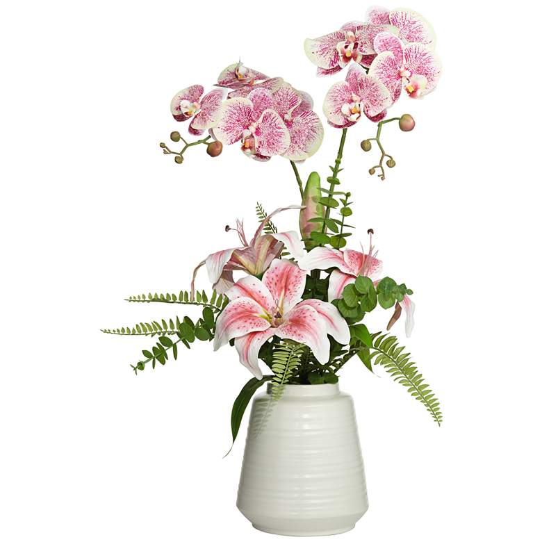 Pink Lily 29&quot; High Faux Flowers in Vase