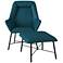 Brooke Caribbean Blue Fabric Lounge Chair and Ottoman Set