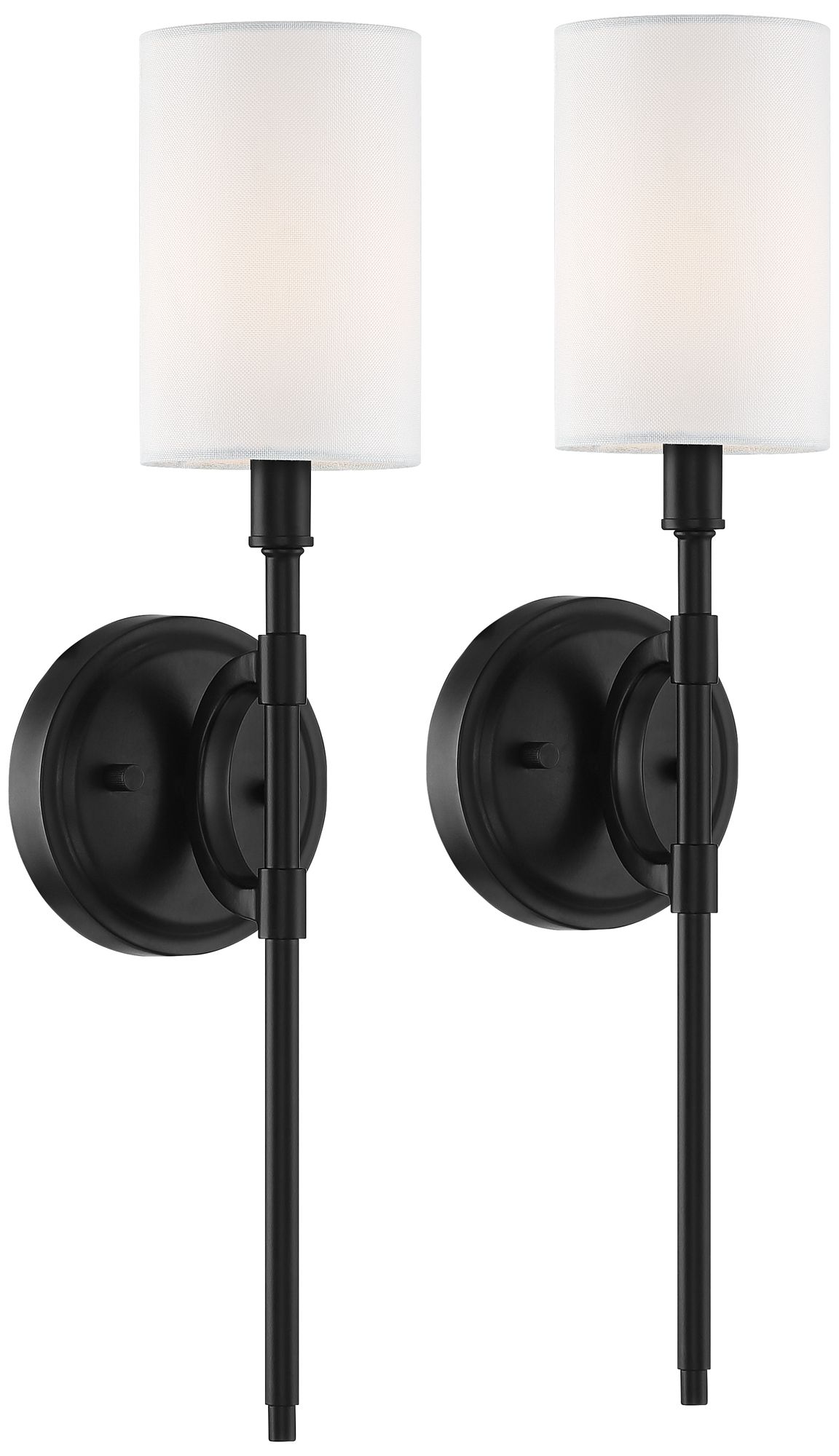Abner 20 1/4" High Modern Black Wall Sconce Set of 2