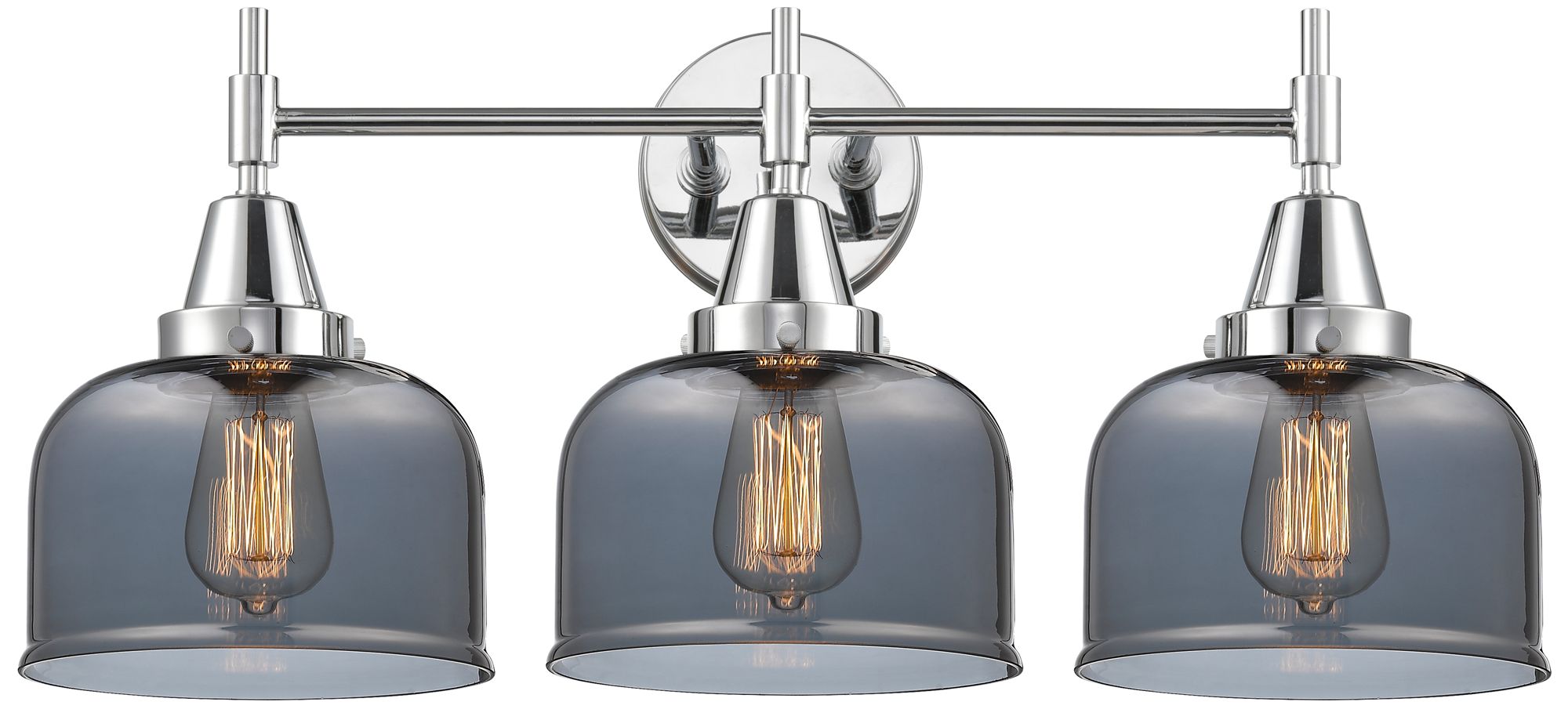 Innovations Lighting Caden 26"w 3 Light Polished Chrome Bath Vanity Light W/ Plated Smoke S