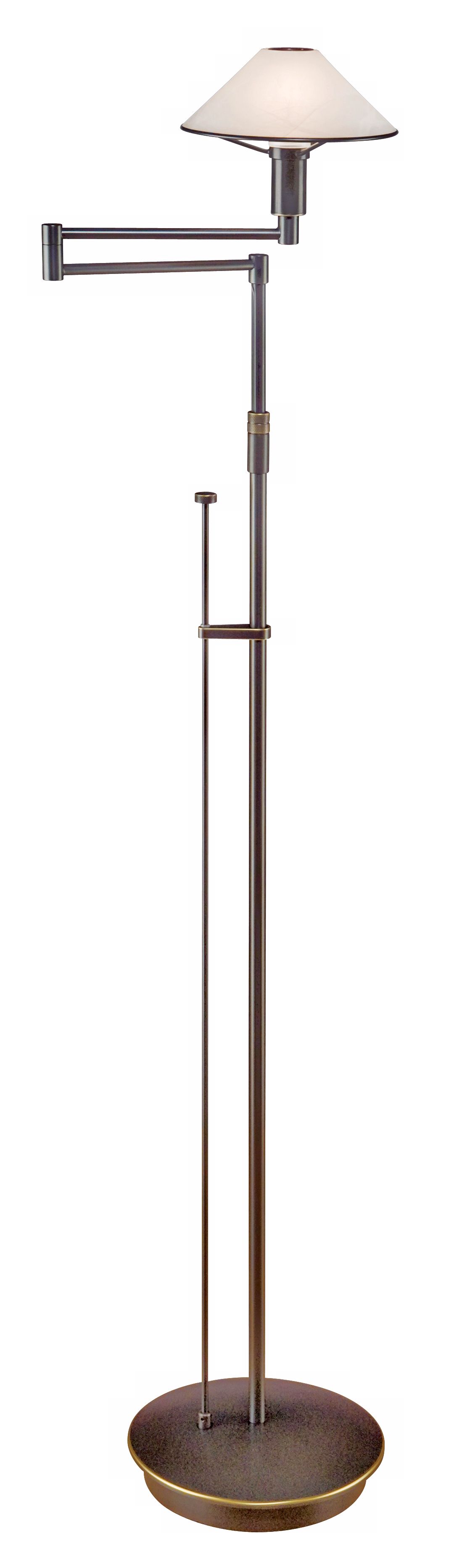 Holtkoetter Old Bronze Alabaster Glass Swing Arm Floor ...