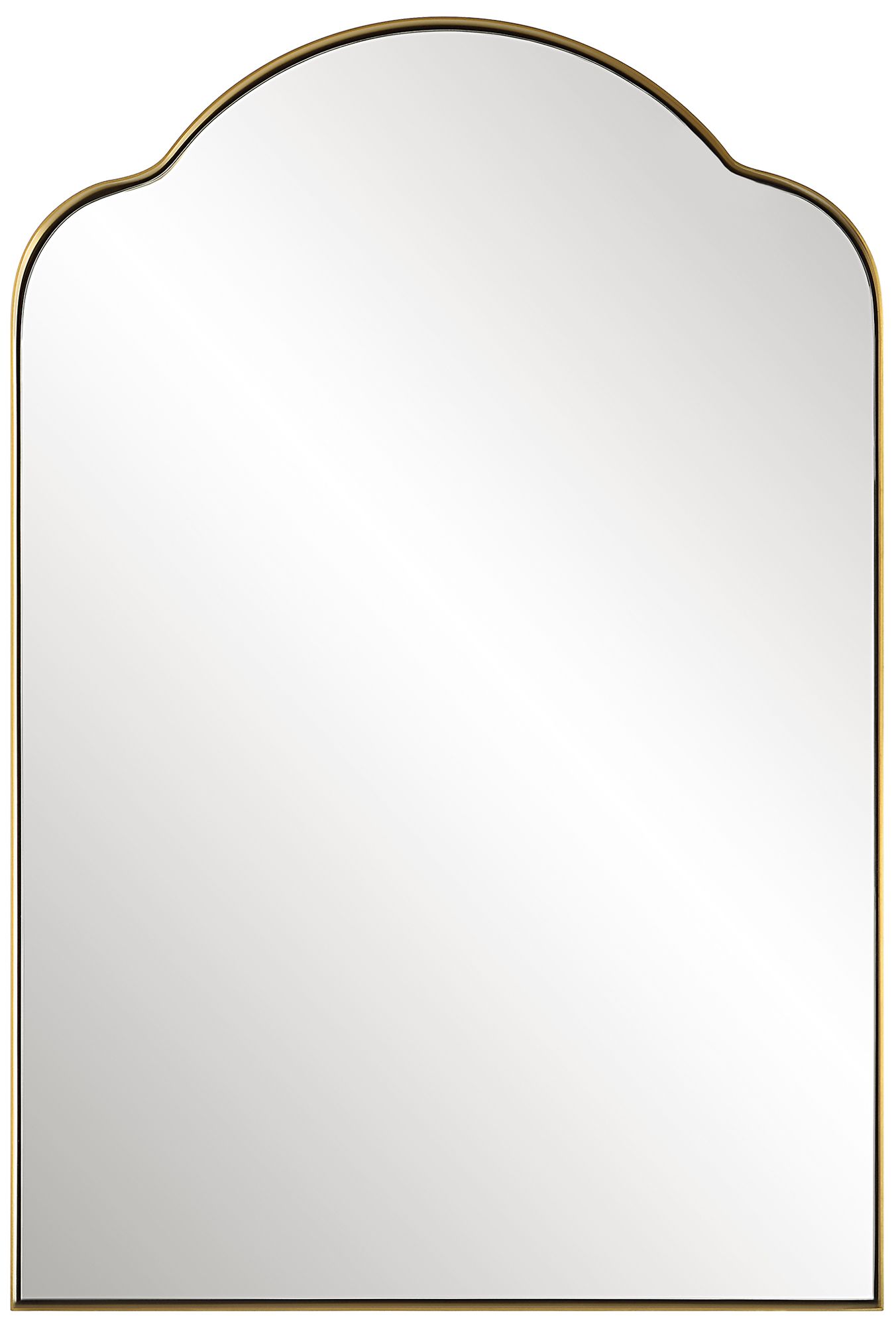 Uttermost Sidney Plated Brushed Brass 20" X 30" Arch Wall Mirror