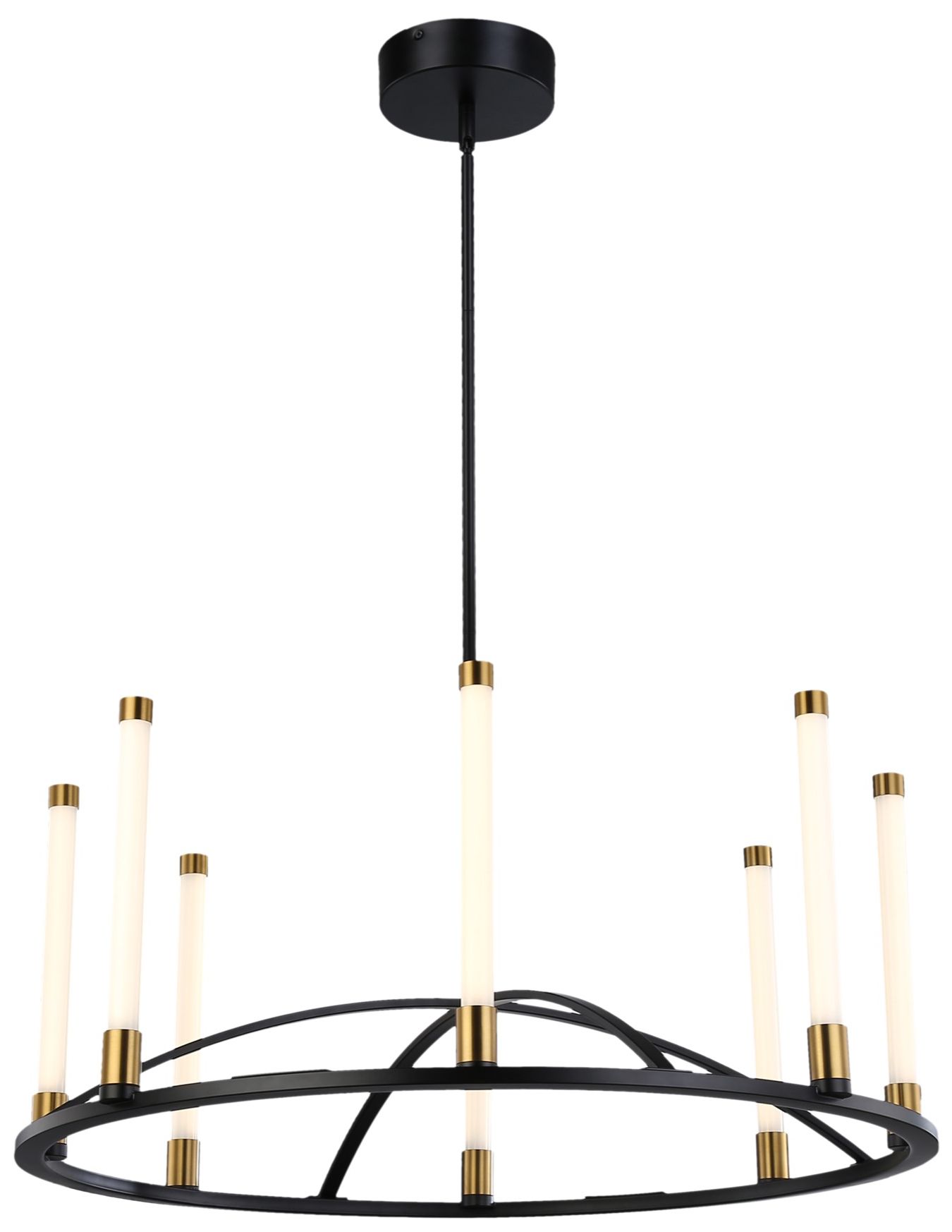 Artcraft Infiniti Collection 8-light Integrated Led Chandelier, Matte Black & Br