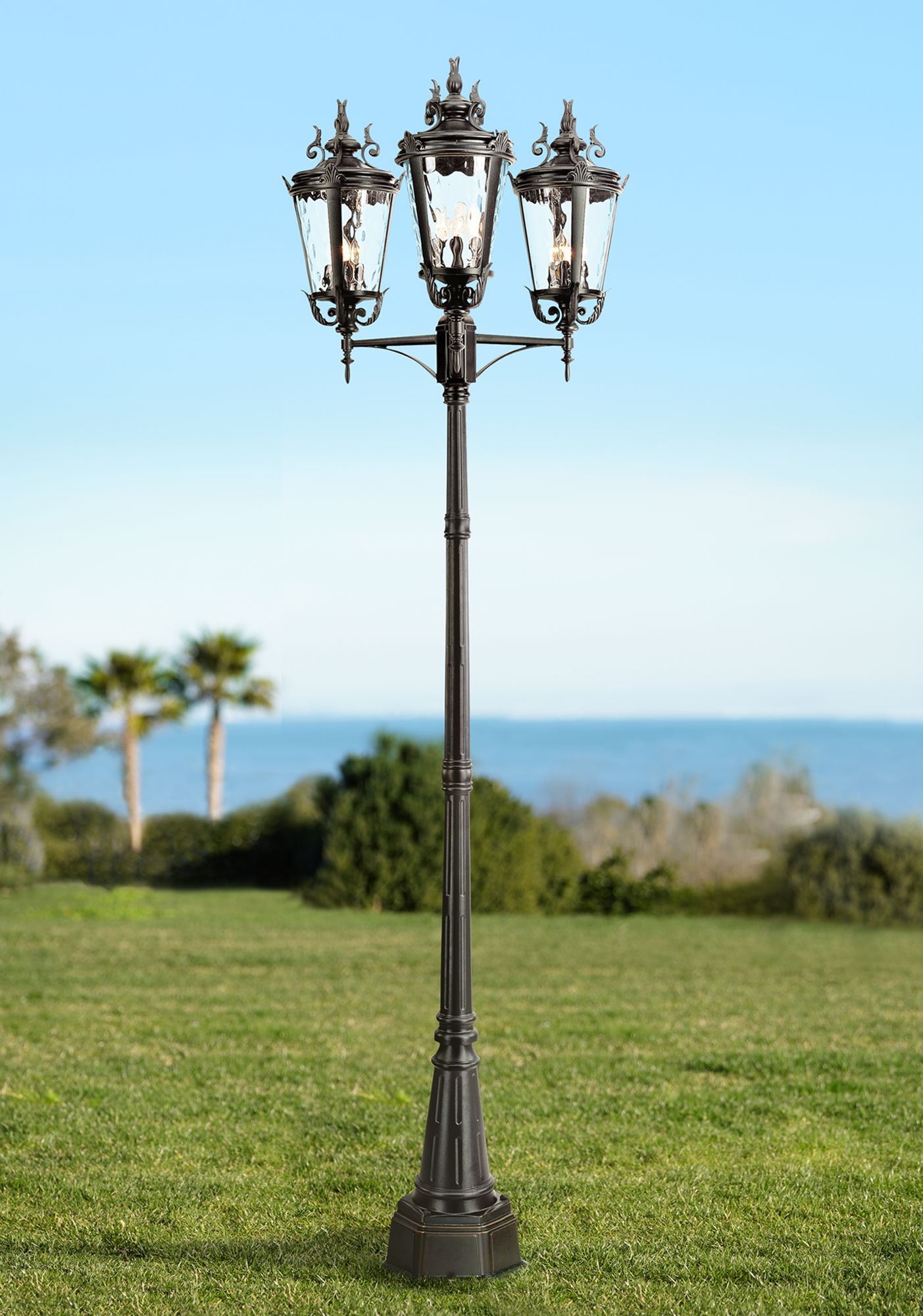 Traditional Outdoor Post Light Black 100 3 Light Street Lantern For   95618cropped