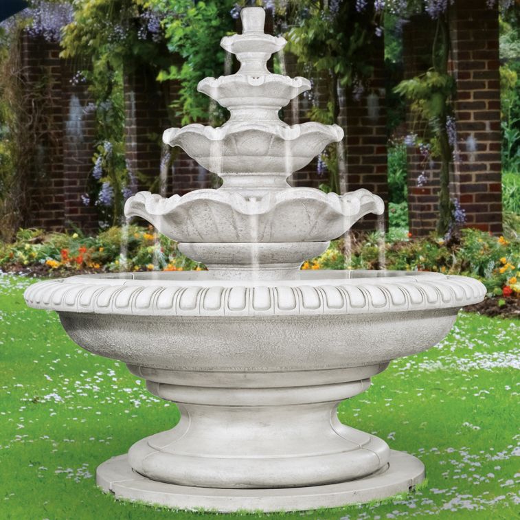 Palazzo Quattro 81"H Pompeii Ash 5-Tiered Outdoor Fountain