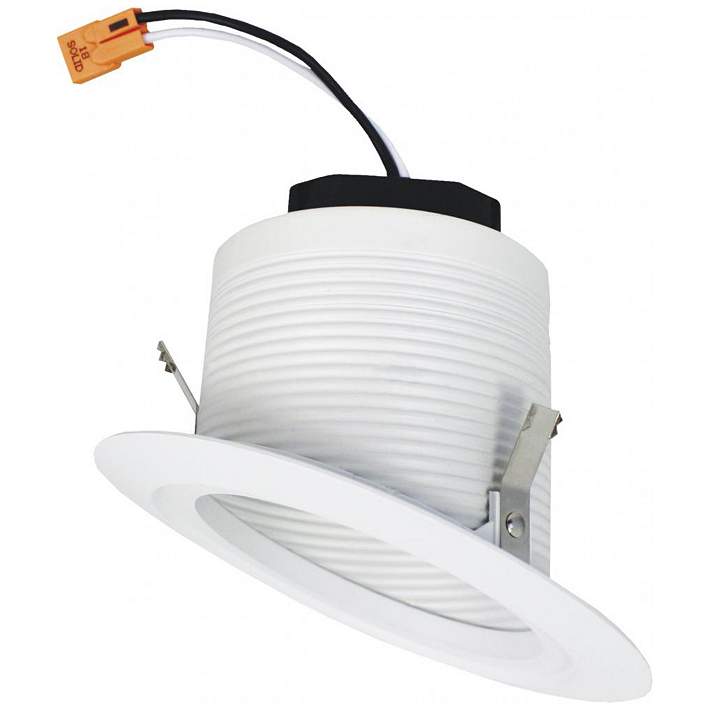 Elco 4 White Sloped Ceiling Led Baffle Recessed Downlight 95d58 Lamps Plus - Pot Lights For Sloped Ceiling