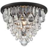 Lorraine 12 1/2&quot; Wide Bronze and Crystal Ceiling Light