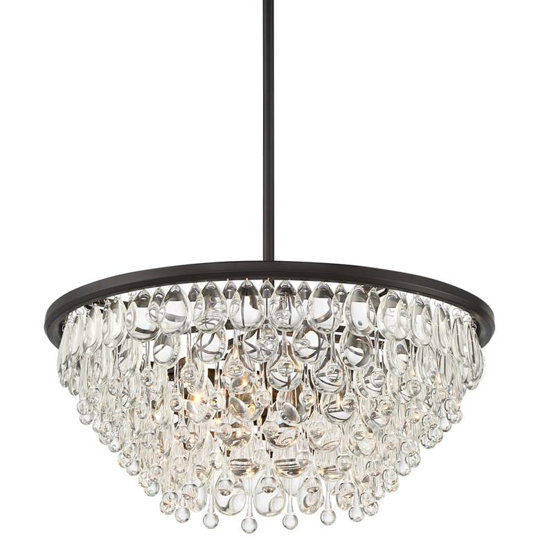 Image 2 Lorraine 22" Wide Bronze and Crystal Pendant Light