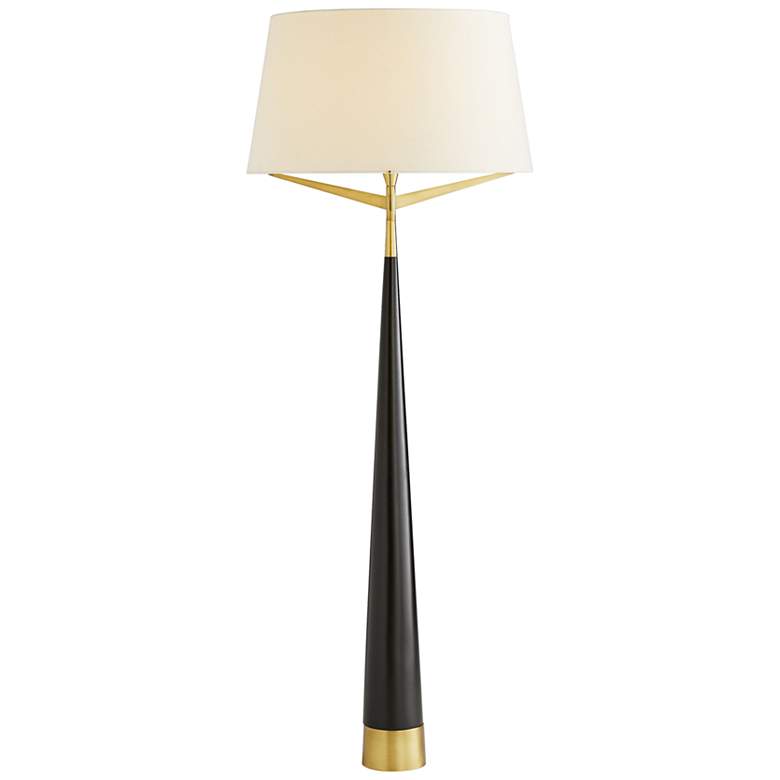 Image 2 Arteriors Home Elden Black and Antique Brass Cone Floor Lamp