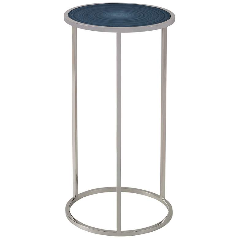 Uttermost Whirl 12&quot; Wide Polished Nickel Round Drink Table