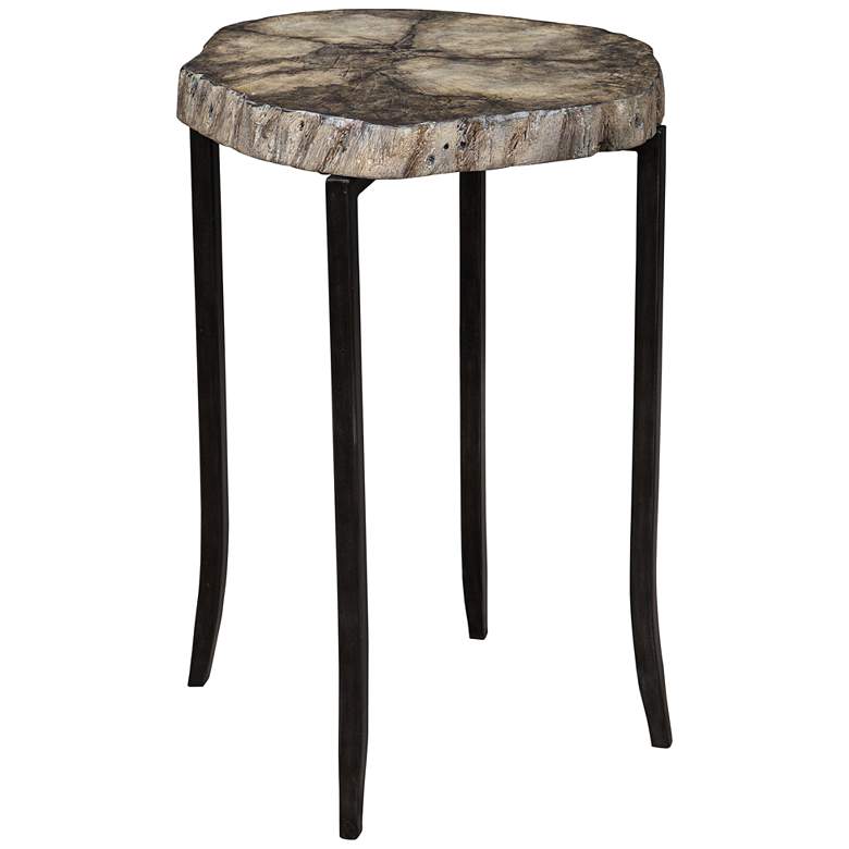 Uttermost Stiles 18 1/2&quot; Wide Petrified Brown Accent Table