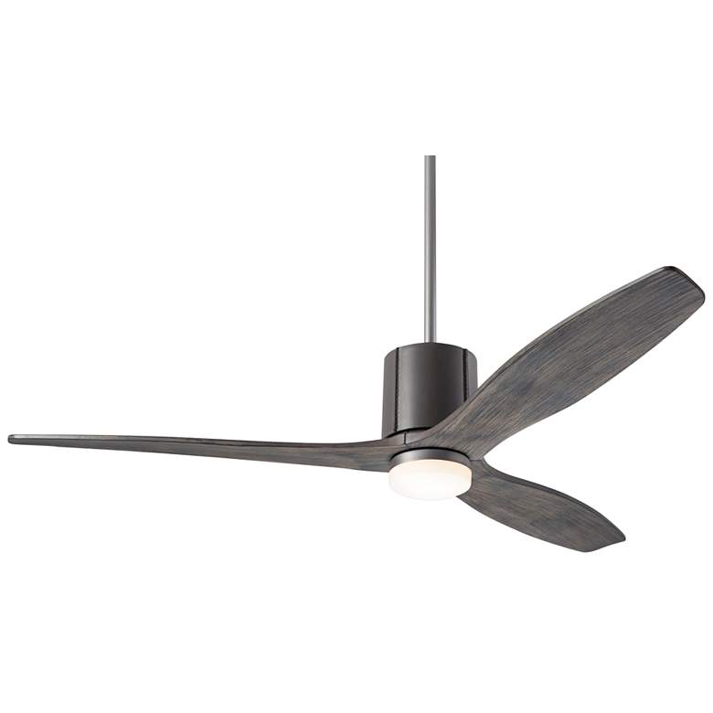Image 2 54" Modern Fan LeatherLuxe DC Graphite Graywash LED Fan with Remote