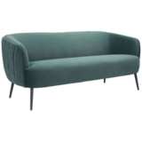 Zuo Karan 70&quot; Wide Pleated Green Velvet Sofa