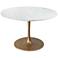 Zuo Ithaca 47" Wide White and Gold Round Dining Table