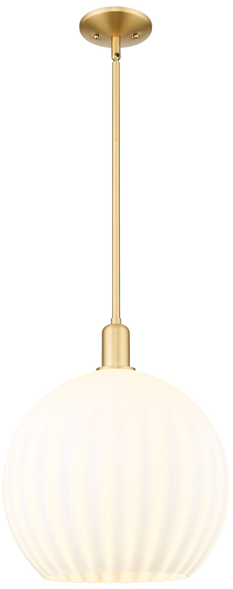 Innovations Lighting Arcadia White Venetian 14" Wide Satin Gold Stem Hung Mini Pendant