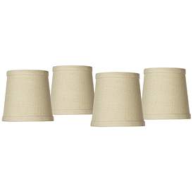 ONEPRE Clip On Chandelier Lamp Shades Hardback Candle Linen Lampshade,Off inch 