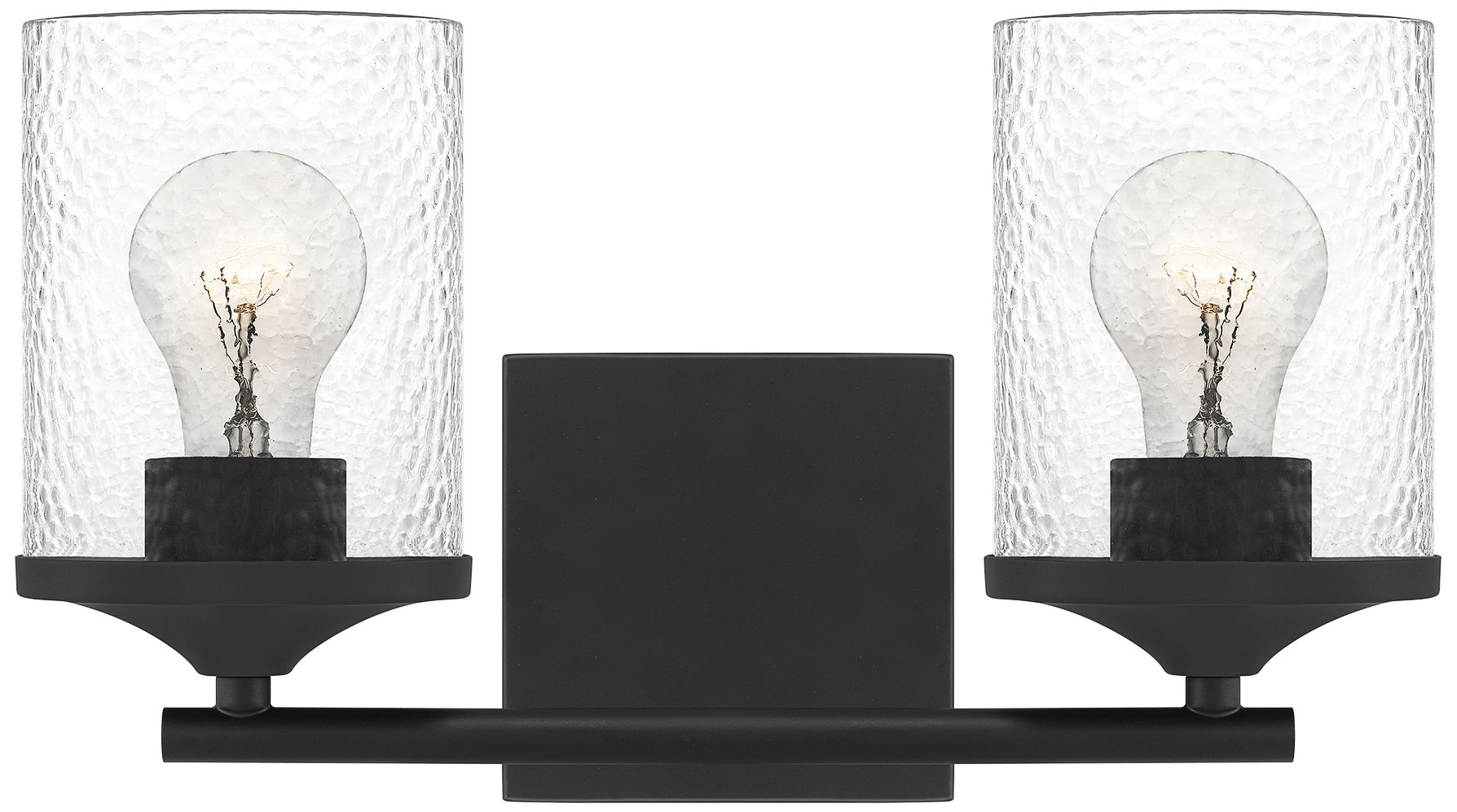 Quoizel Abner 7 3/4" High Matte Black 2-Light Wall Sconce