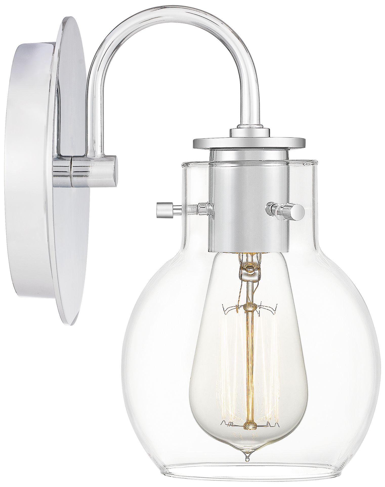 Quoizel Andrews 9" High Polished Chrome Metal Wall Sconce