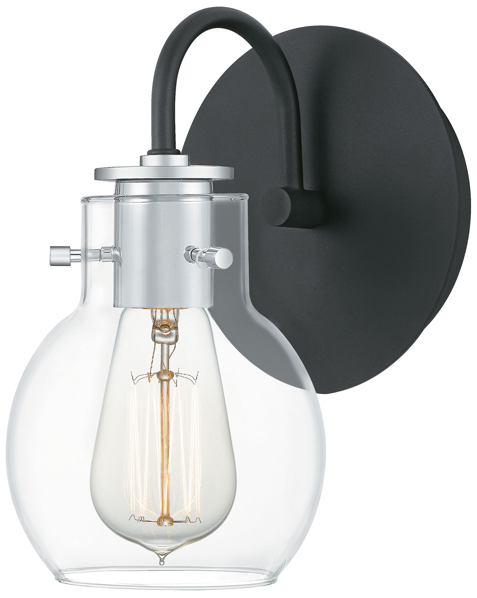 Quoizel Andrews 9" High Earth Black Metal Wall Sconce