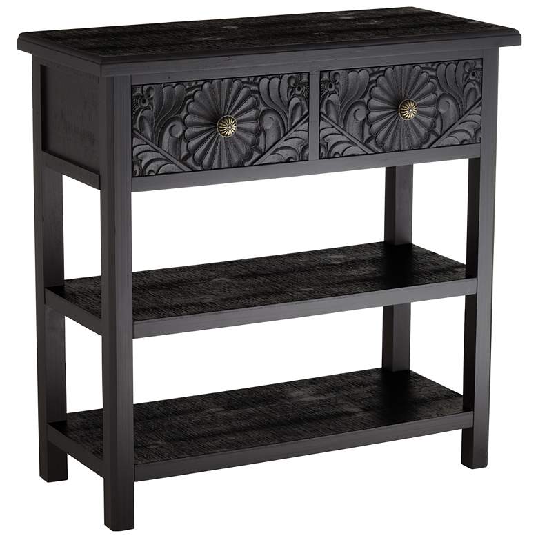 Mariel 31 1/2&quot; Wide Black 2-Drawer Console Table