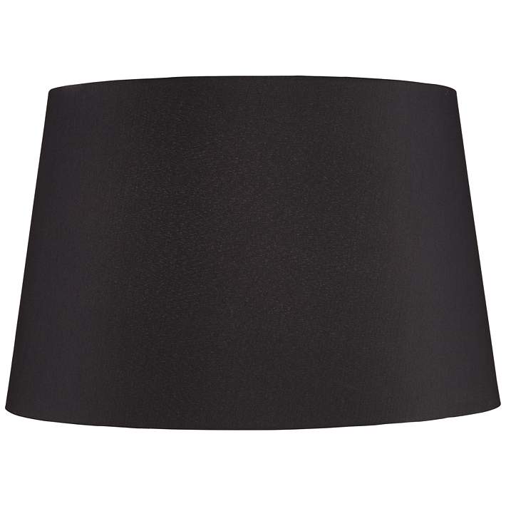 Black Faux Silk Tapered Drum Lamp Shade, How To Make Black Lamp Shade