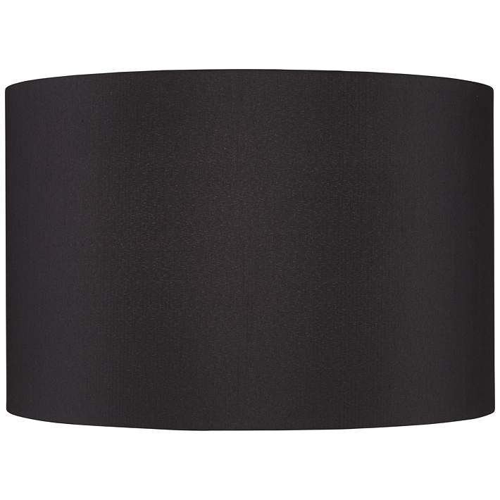 Black Faux Silk Drum Lamp Shade, Black Drum Table Lamp Shade