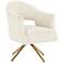 Adara Knoll Natural and Polished Brass Swivel Desk Chair