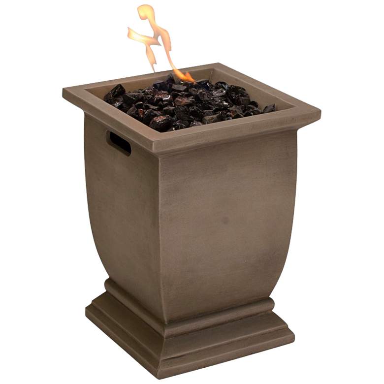 Athens 15&quot; High Gradient Gray Gas Outdoor Fire Column