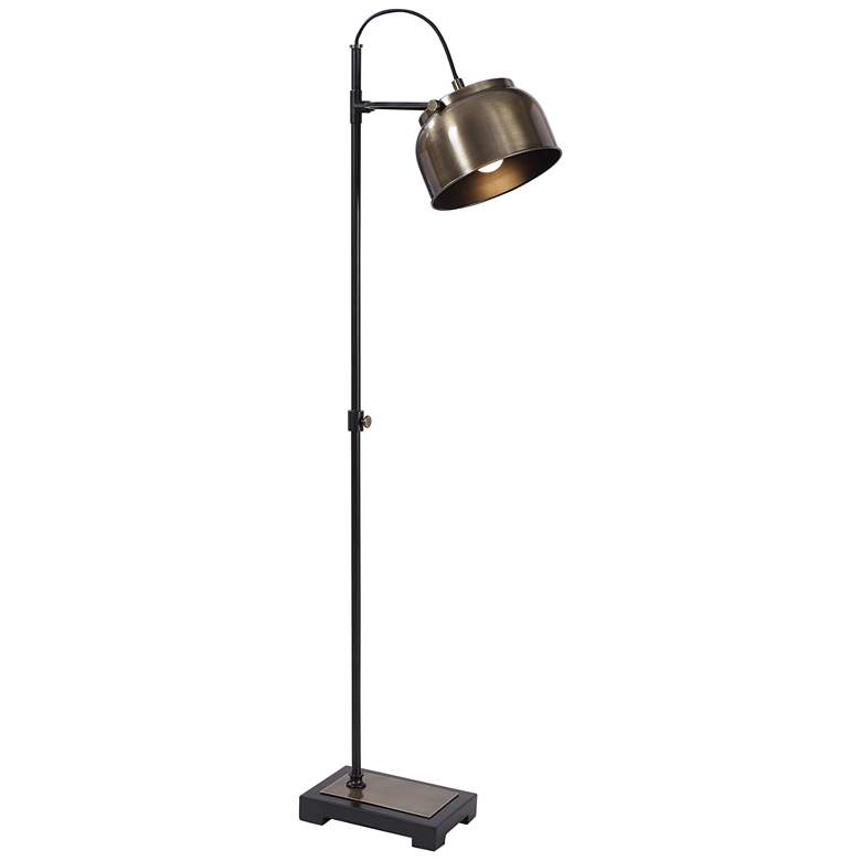 Image 2 Uttermost Bessemer Plated Antique Brass and Black Floor Lamp