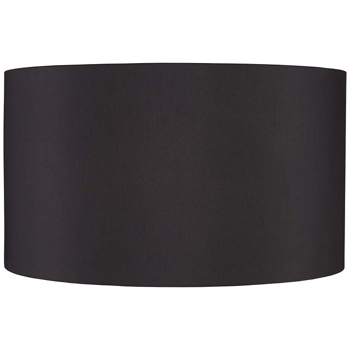 Black Faux Silk Hardback Drum Lamp, Black Drum Table Lamp Shades Only