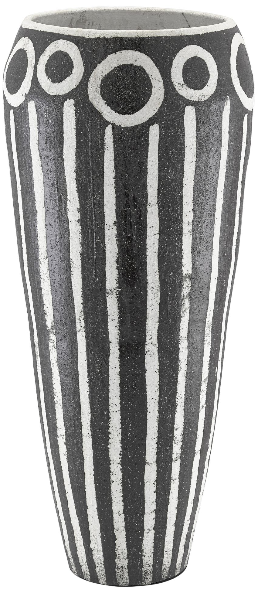 Cairo 46 1/2"H Textured Black and White Terracotta Urn Vase
