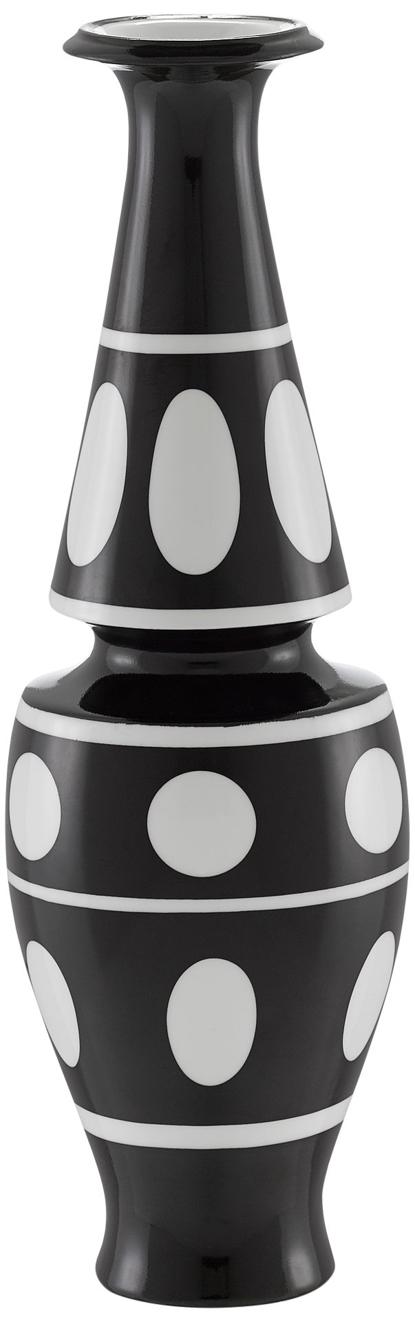 De Luca 15 3/4"H Black and White Porcelain Decorative Vase