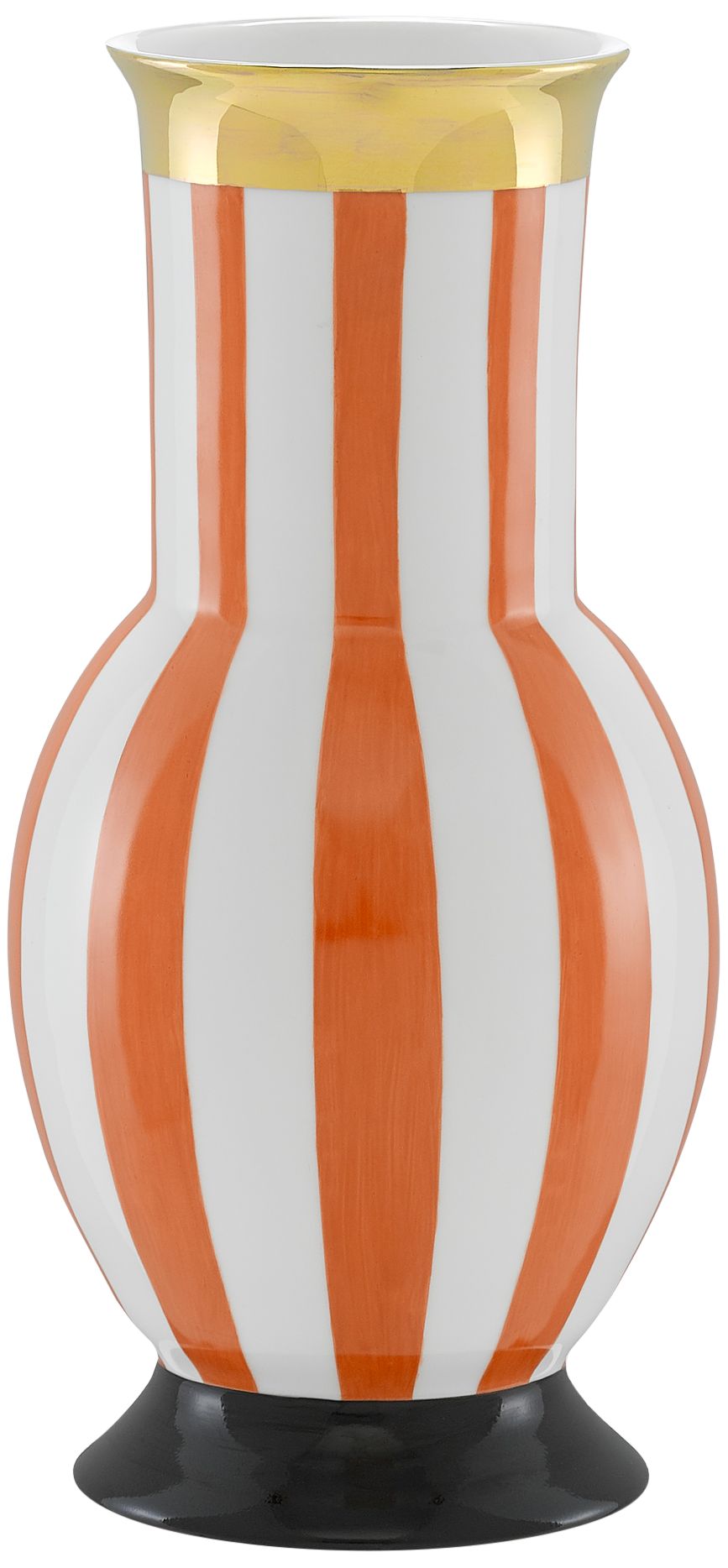 De Luca 13 1/4"H Orange and White Porcelain Decorative Vase