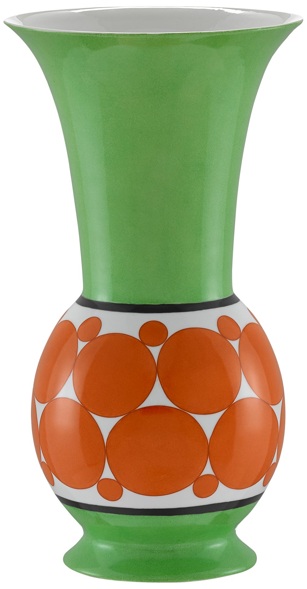 De Luca 15 3/4"H Green and Orange Porcelain Decorative Vase