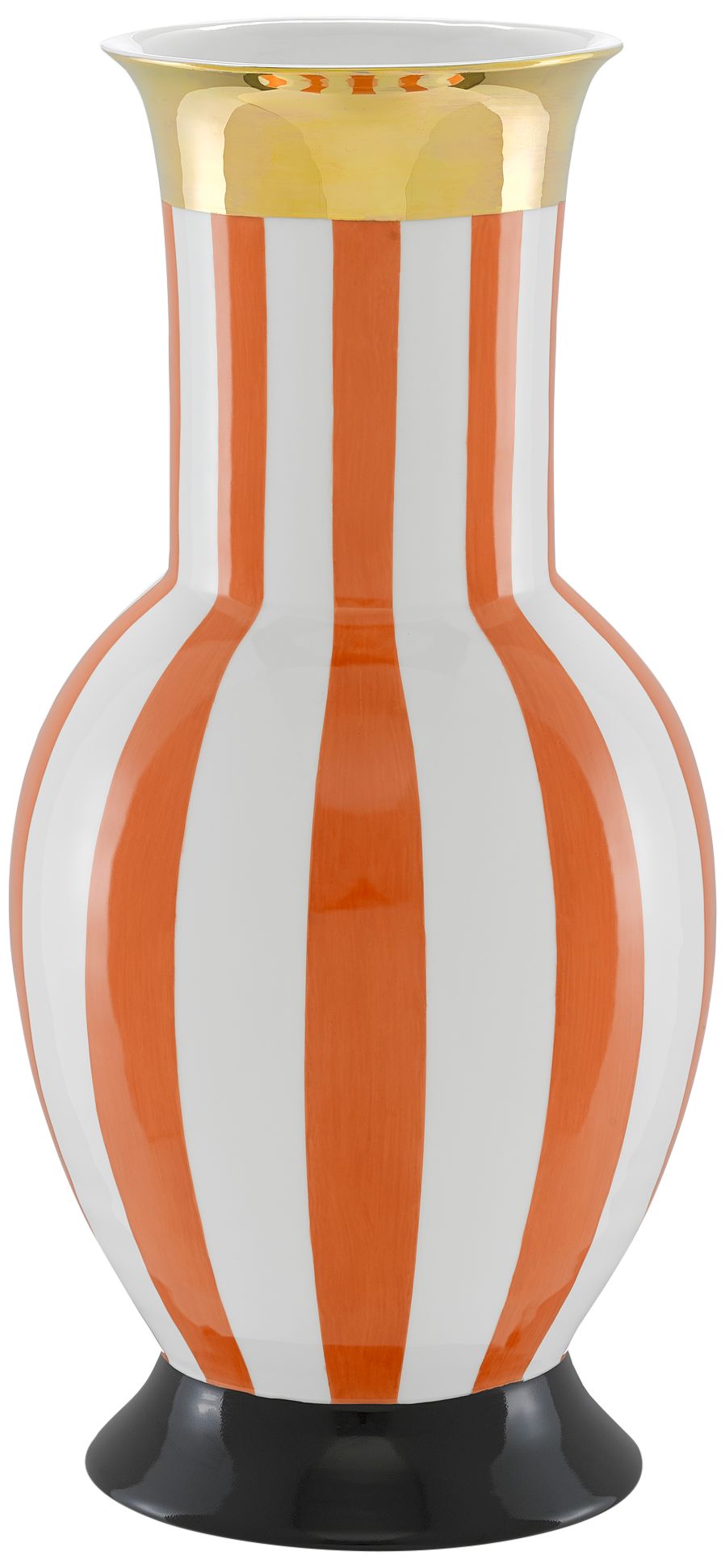 De Luca 22 1/4"H Orange and White Porcelain Decorative Vase
