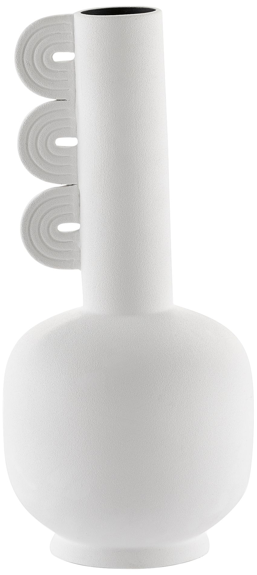 Happy 40 14" High White Ceramic Three Wings Decorative Vase