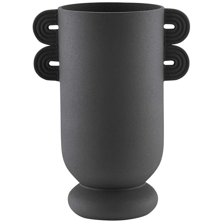 Happy 40 12 1/4&quot; High Black Ceramic Straight Decorative Vase