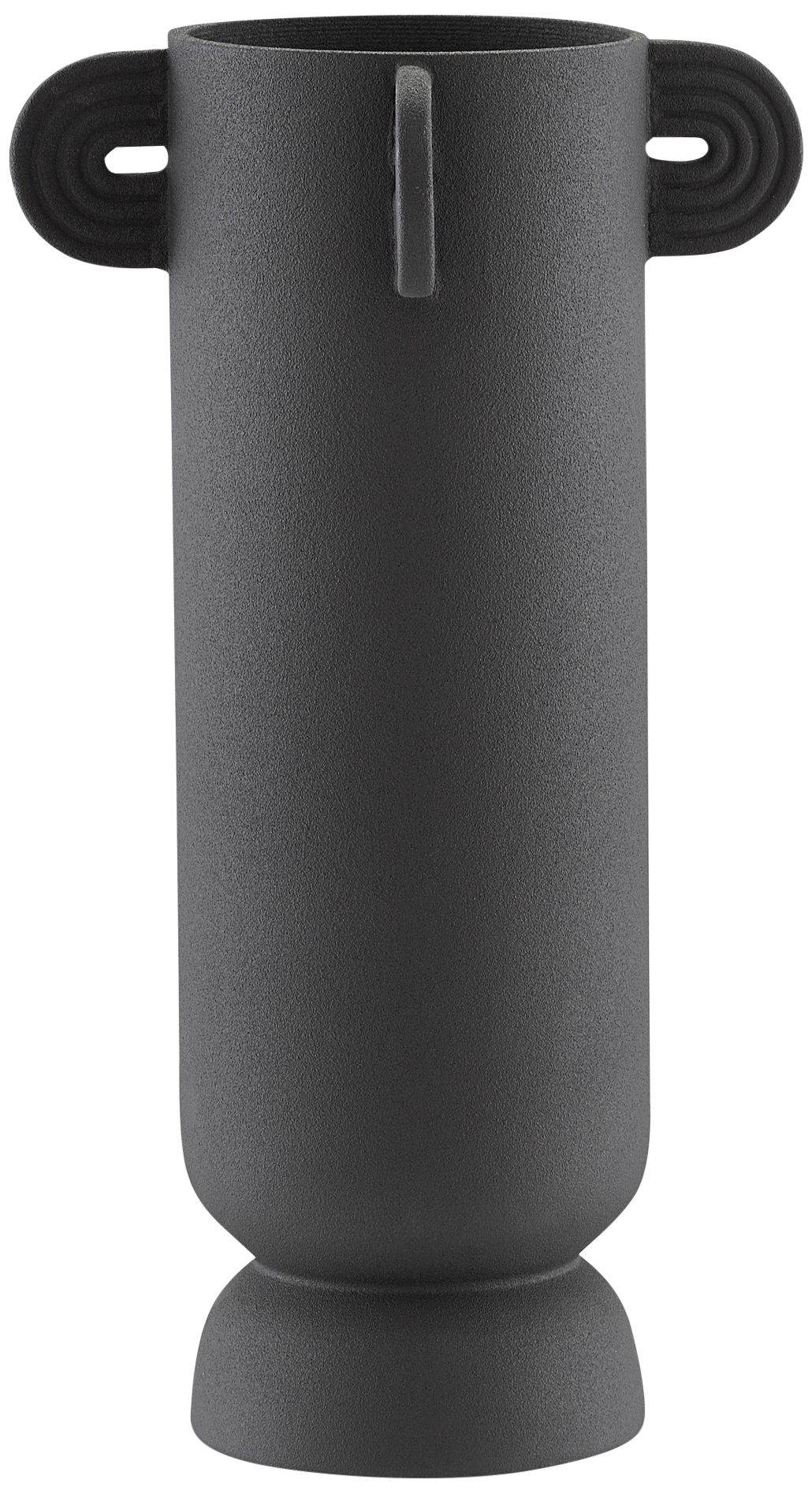 Happy 40 14" High Black Ceramic Tube Decorative Vase