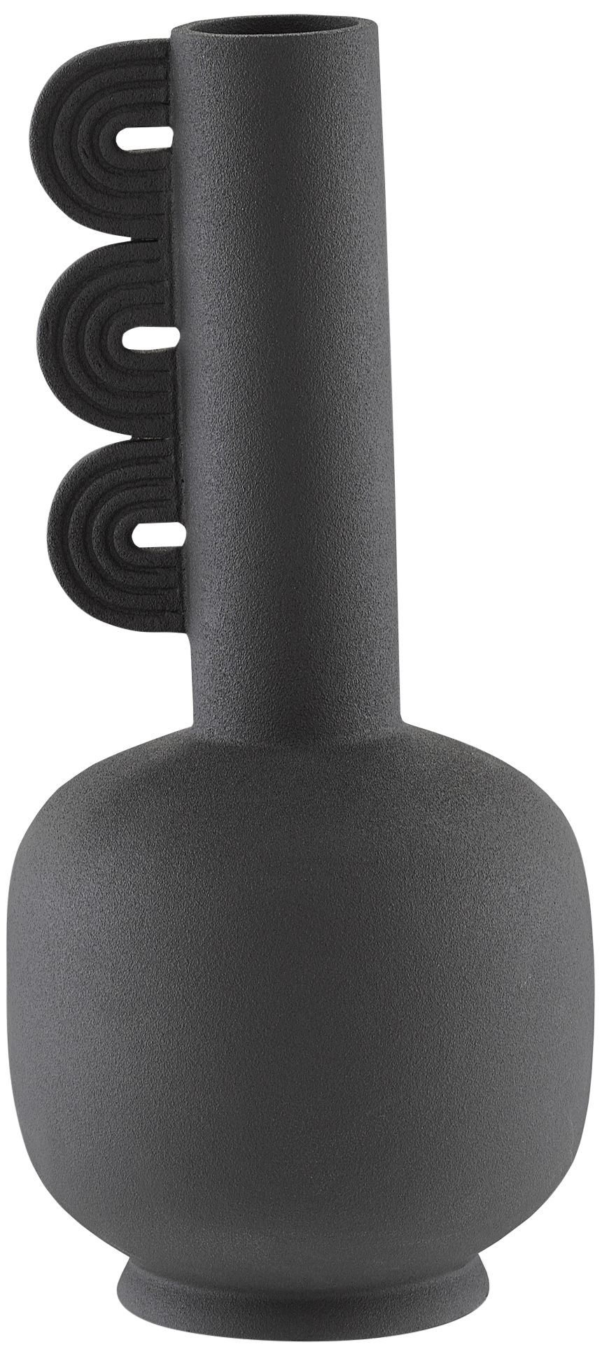 Happy 40 14 1/4"H Black Ceramic Three Wings Decorative Vase