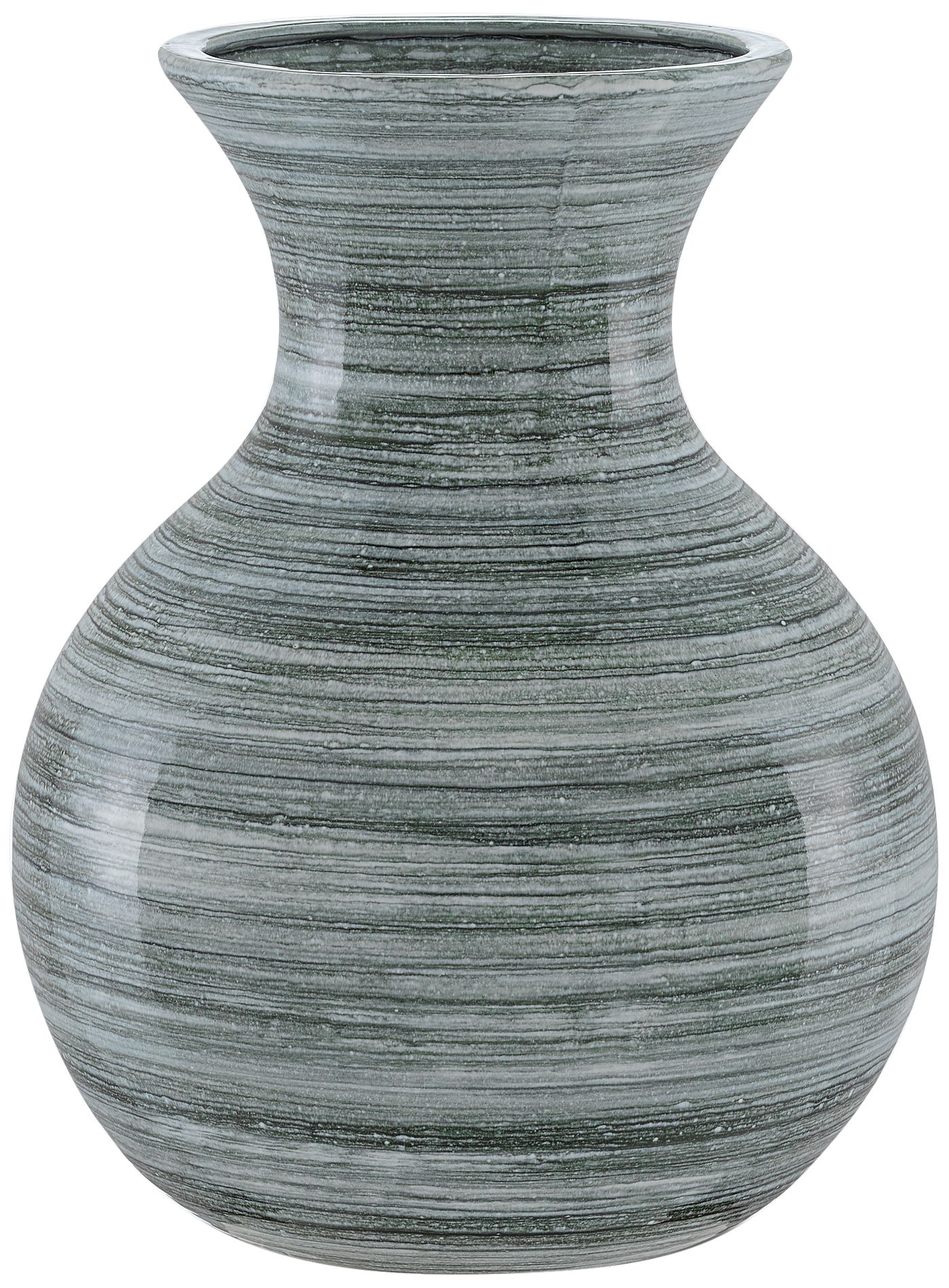 Marci 16 1/4"H White and Sage Green Ceramic Decorative Vase