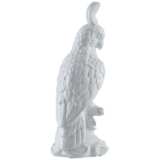 Empress Parrot on Branch Left Face 10 1/4&quot;H White Figurine