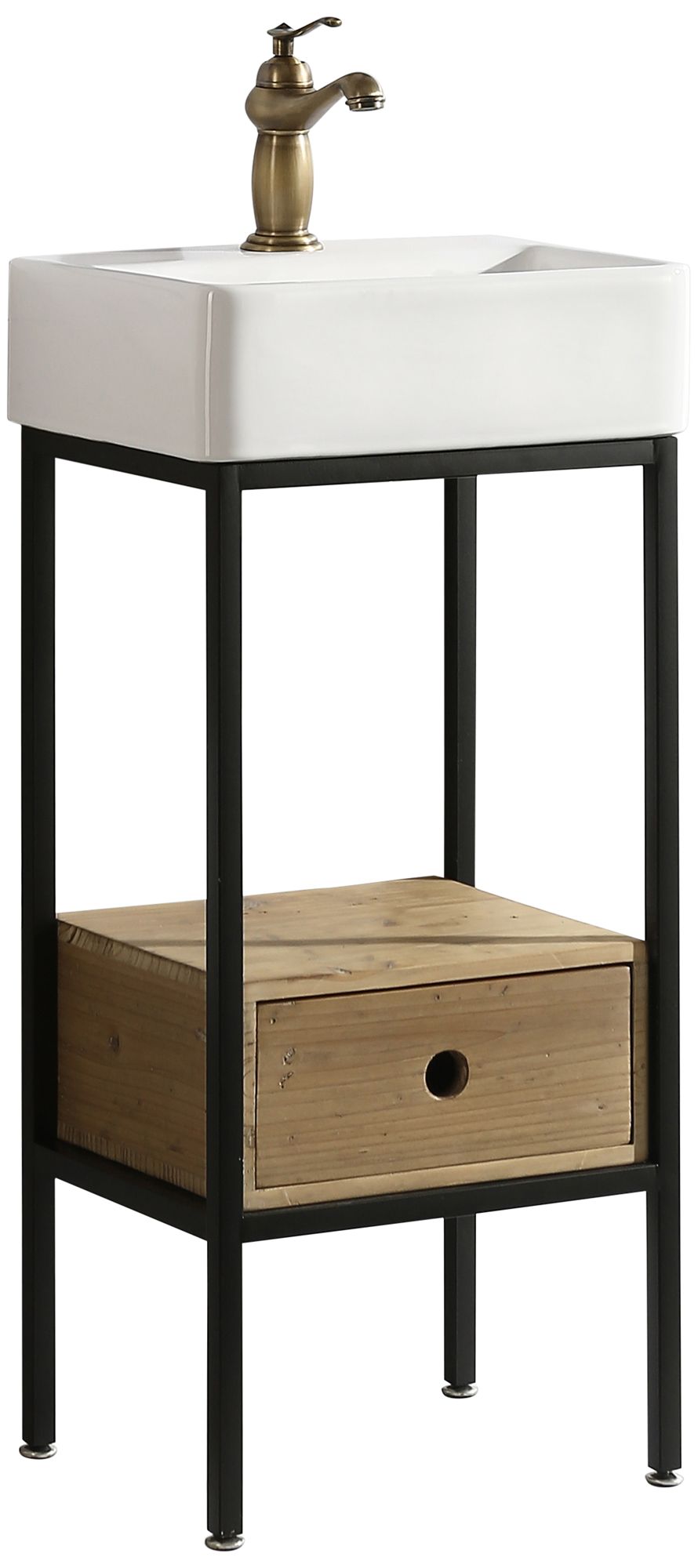 Cassidy 16" Wide Natural Wood 1-Drawer Single Sink Vanity